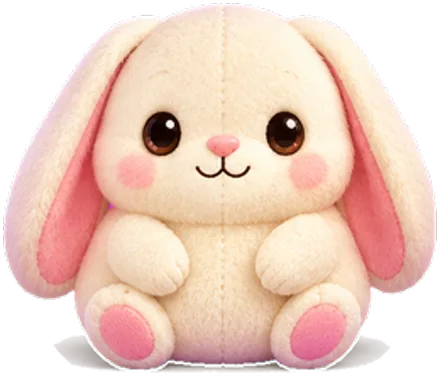 A soft cream plush bunny
